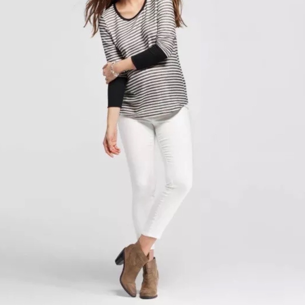 MATERNITY LIZ LANGE WHITE SKINNY JEANS PANT XXL